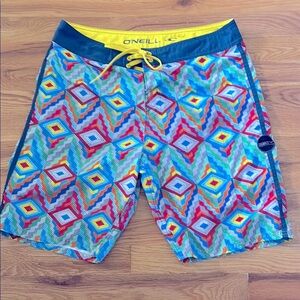 O'Neill Men's Multicolor Geometric Swim Shorts